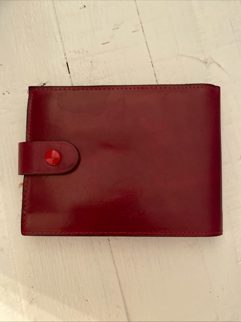 Rolex VTG  Geneva Red Oxblood Leather Wallet Men’s Bifold